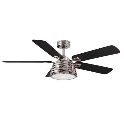 Wollaston 52 in. LED Indoor Polished Nickel Ceiling Fan